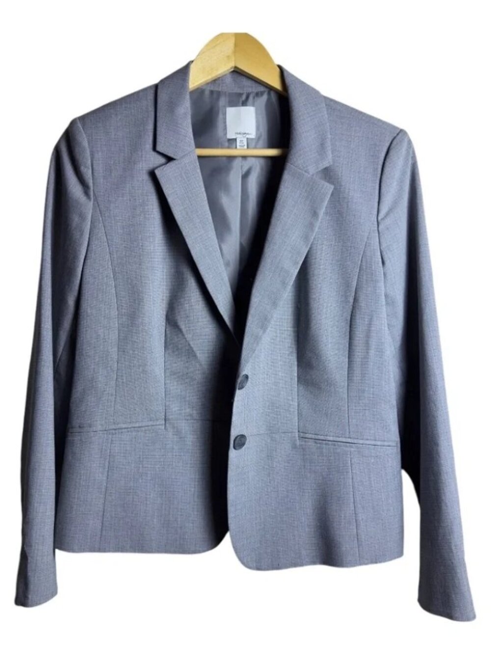 Halogen Women's Gray Two Button Closure Blazer Size 12P